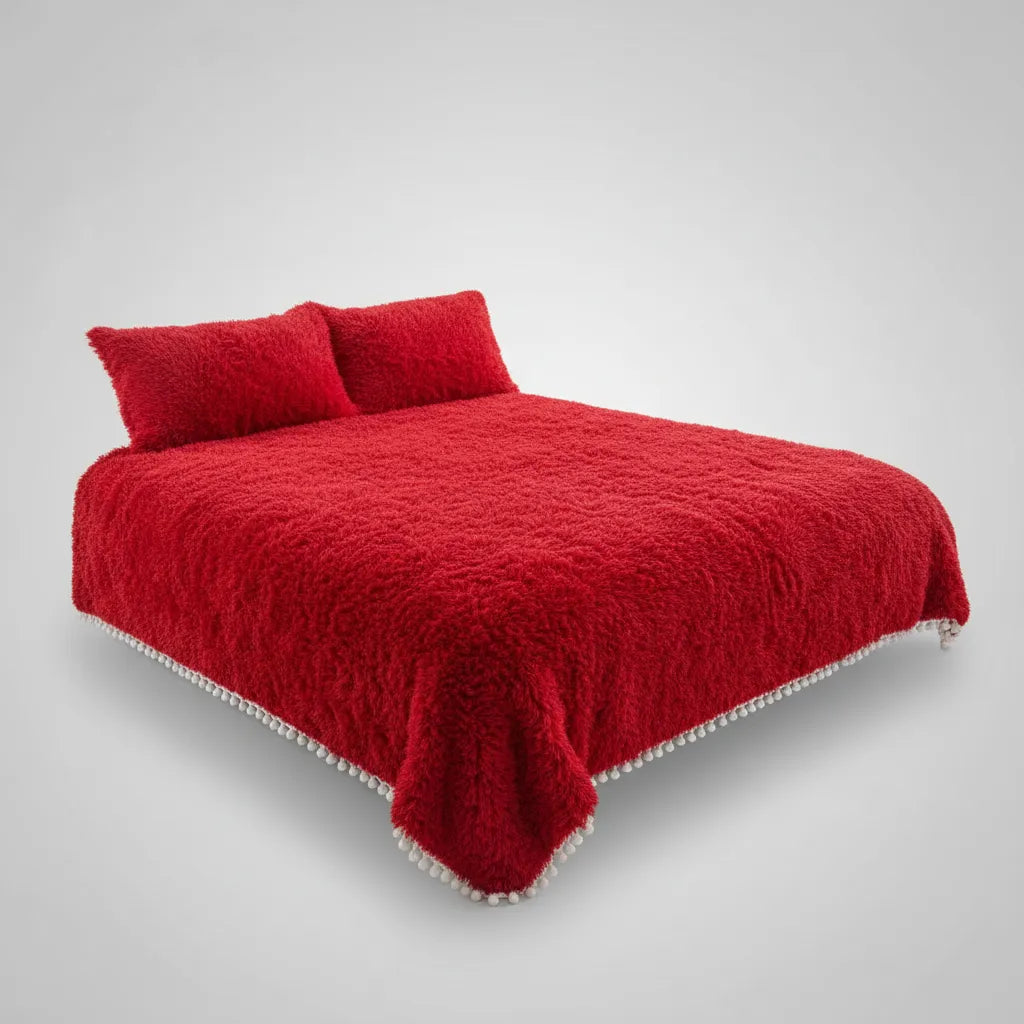 Cubrecama Sherpa 2 Plazas Rojo | Extra Suave