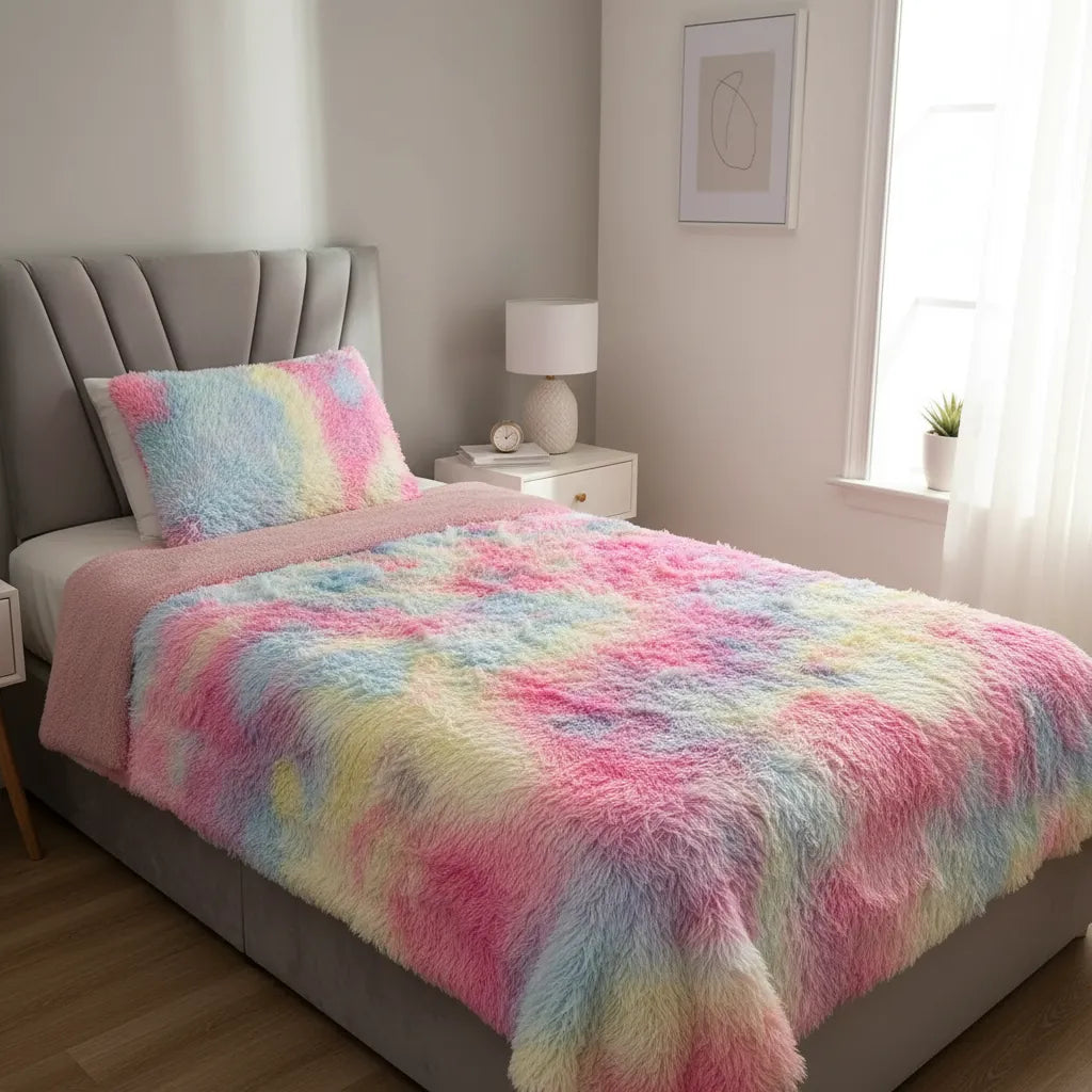 Cubrecama Peludo 1.5 Plazas con Chiporro | Multicolor