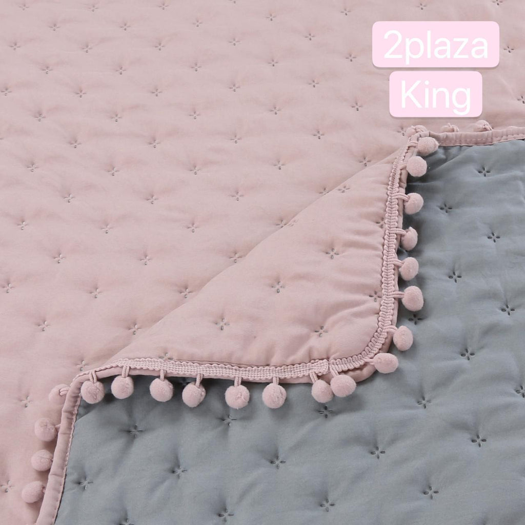 Cubrecamas Algodón con pom poms