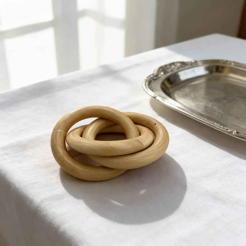 Set 6 Servilleteros de Madera Natural 6 cm | Estilo Elegante y Minimalista
