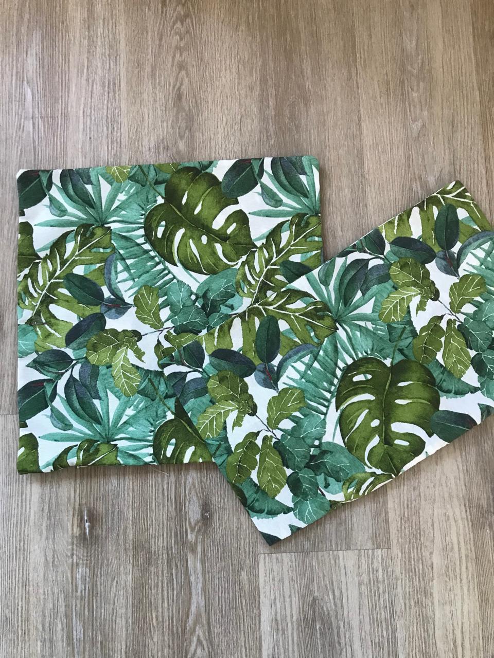 Cojines estampados diseño hoja verde