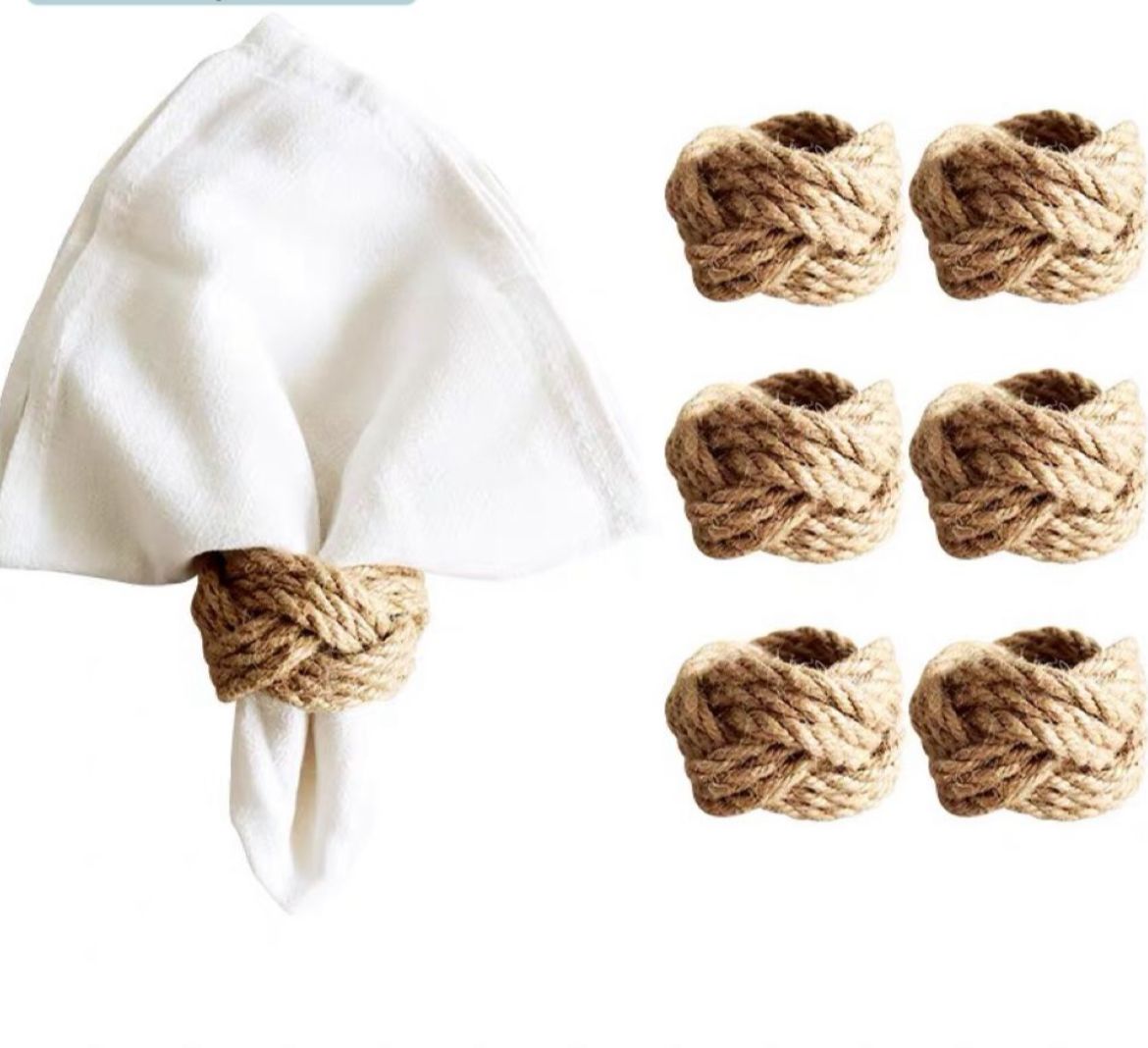 Set de servilleteros de cañamo x6