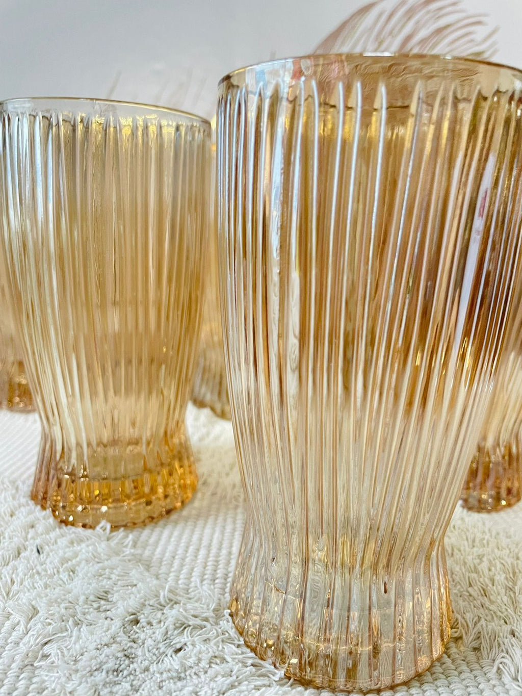 Juego de 6 vasos  dorado grande