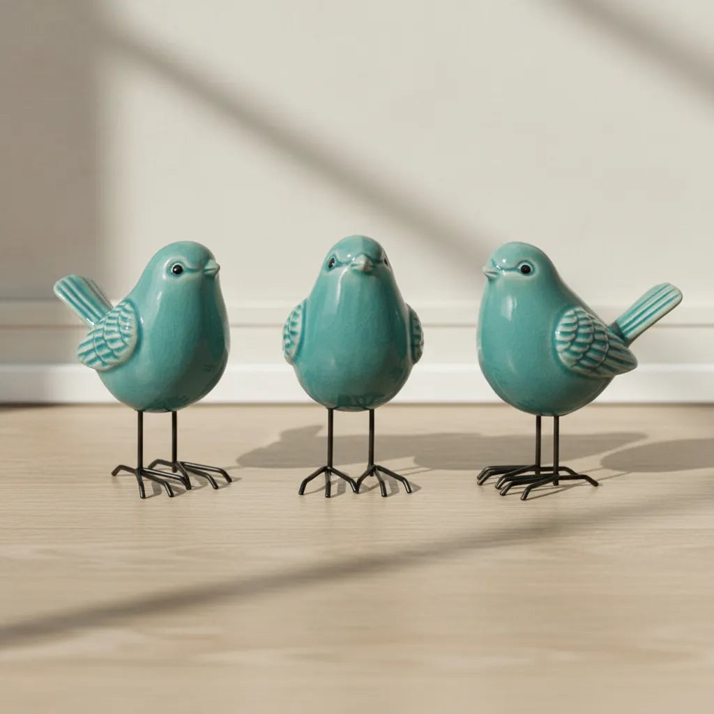 Set 3 Pajaritos De Cerámica  - Chismosas