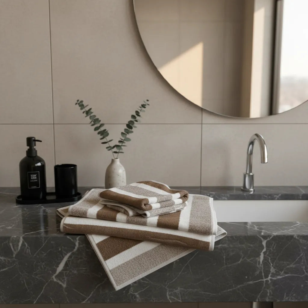 Set De Toallas Microfibra Premium Beige - 4 Piezas