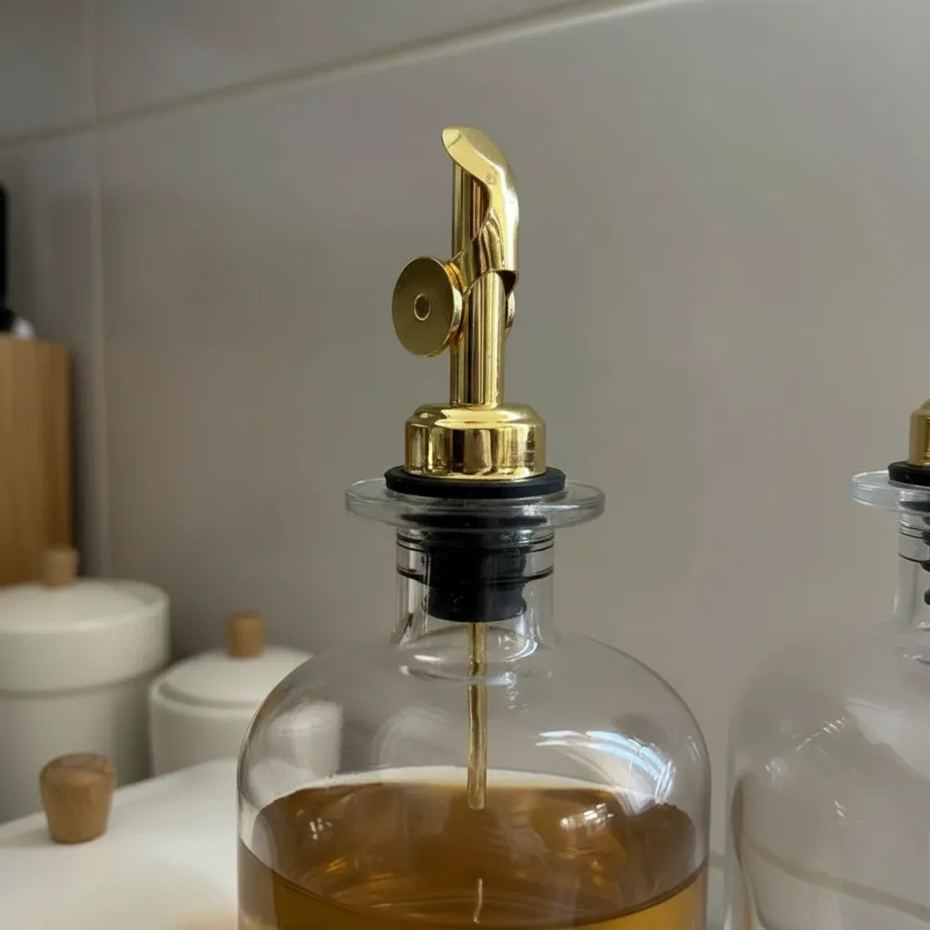 Set De 2 Botellas Dispensadoras De Aceite De Vidrio