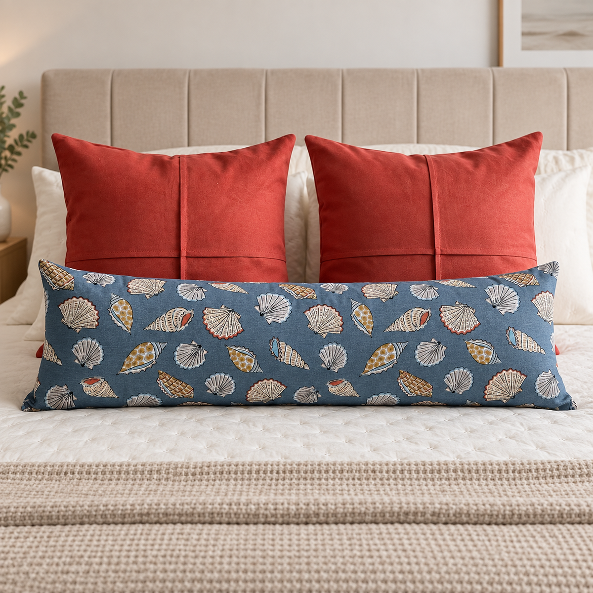 Set De 3 Cojines Decorativos · Conchas Del Mar Y Coral