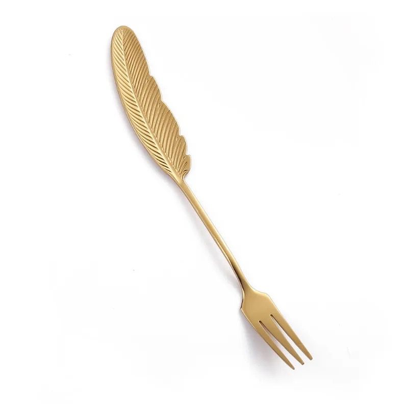 set de 6 tenedores o cucharas para picoteo, diseño hoja