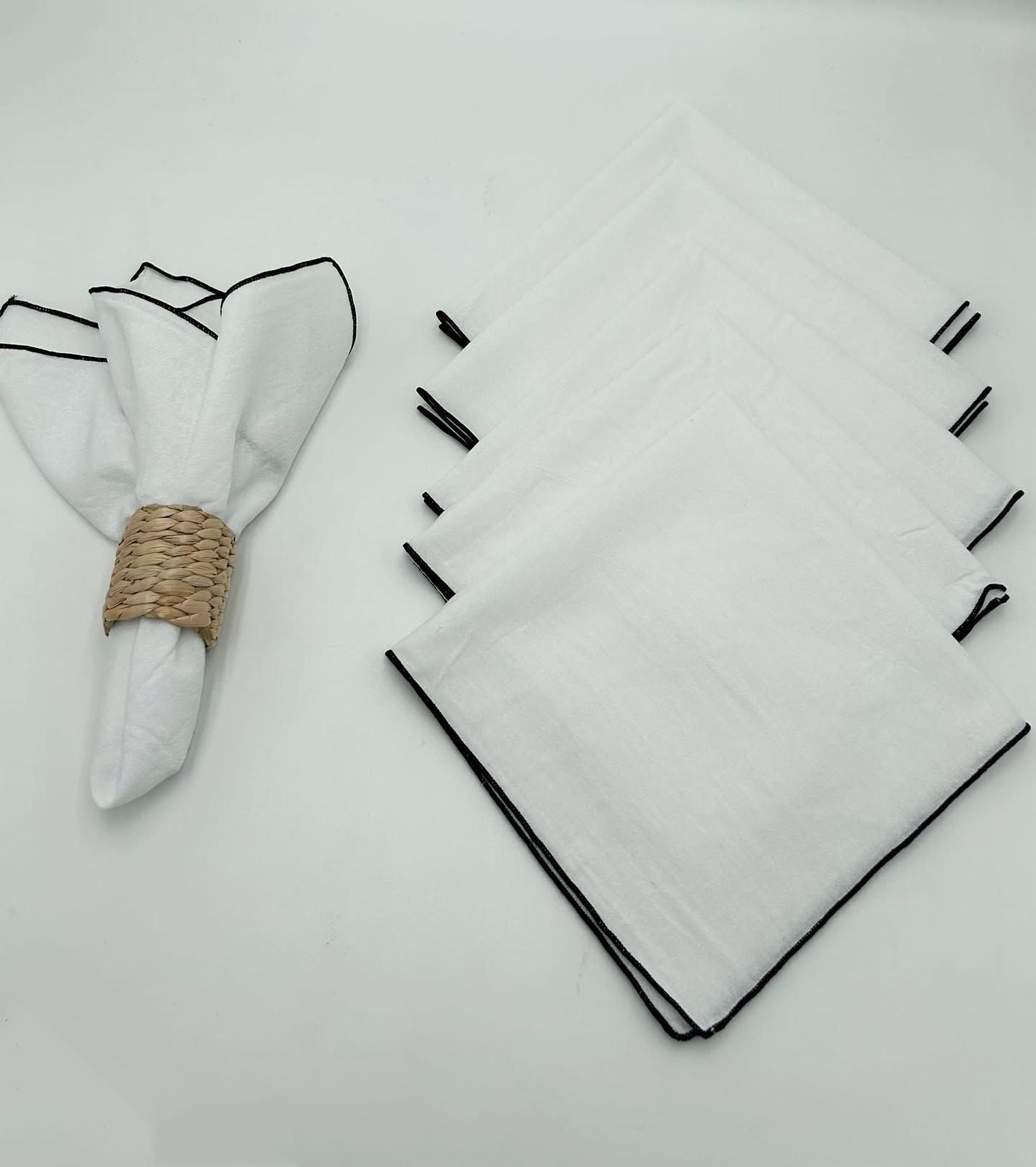 Set de  6 servilletas blancas 40x40cm en algodón