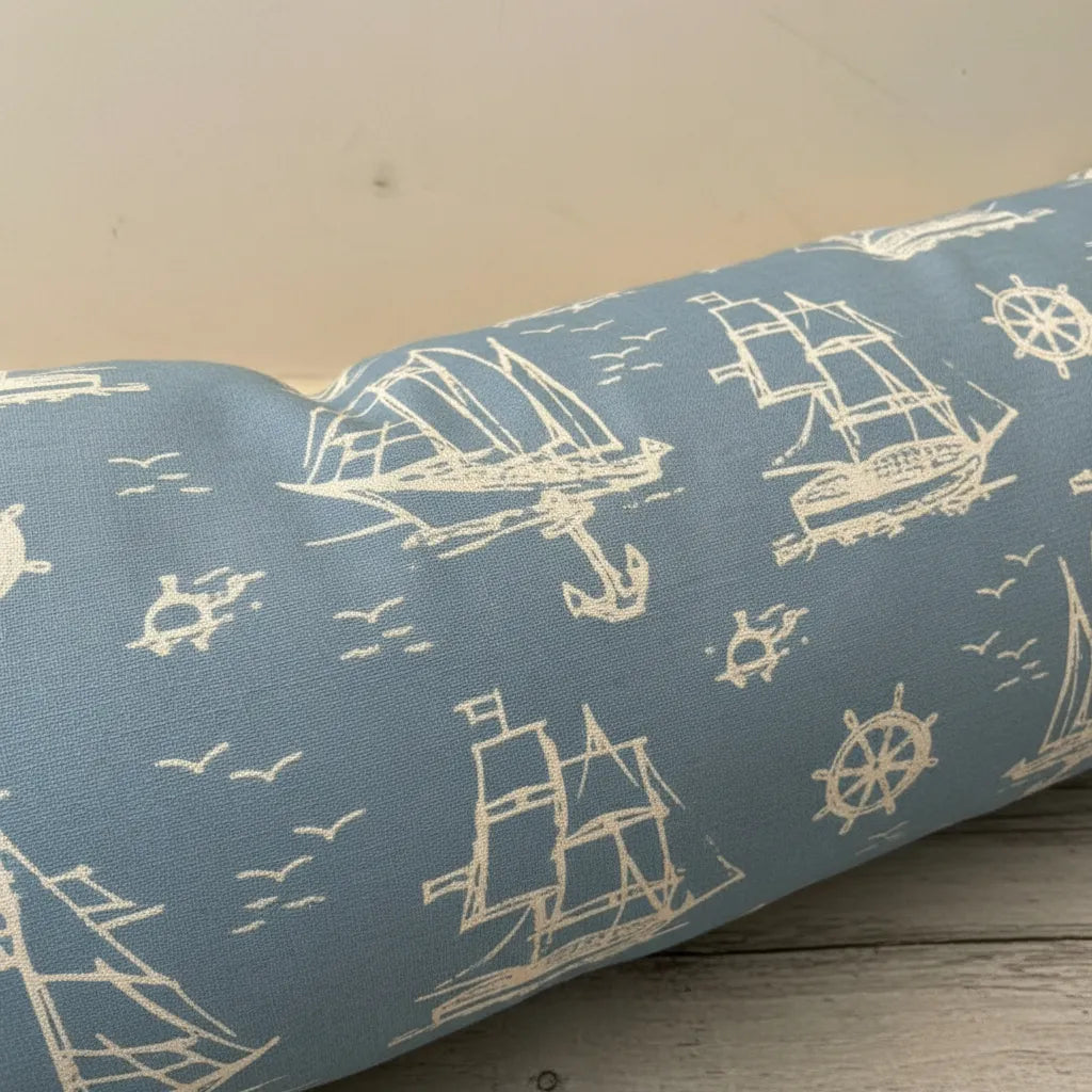 Cojín Náutico 30x70 Cm Estilo Marino - Celeste