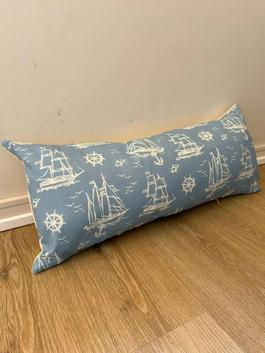 Cojín Náutico 30x70 Cm Estilo Marino - Celeste
