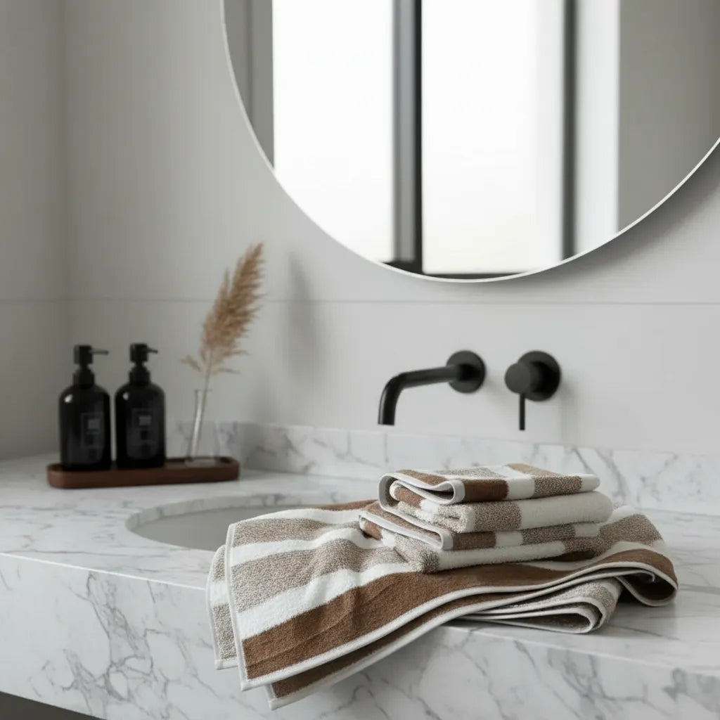 Set De Toallas Microfibra Premium Beige - 4 Piezas