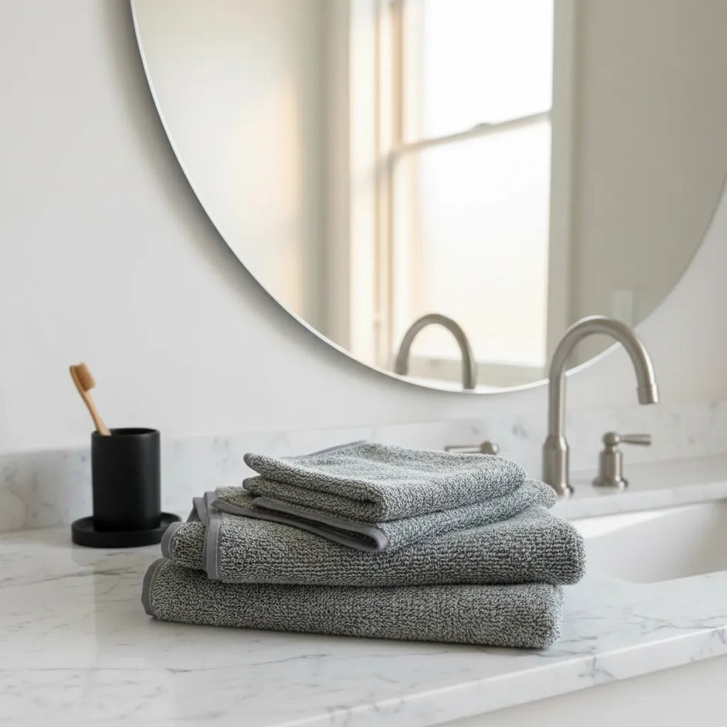 Set De Toallas Microfibra Premium Gris - 4 Piezas