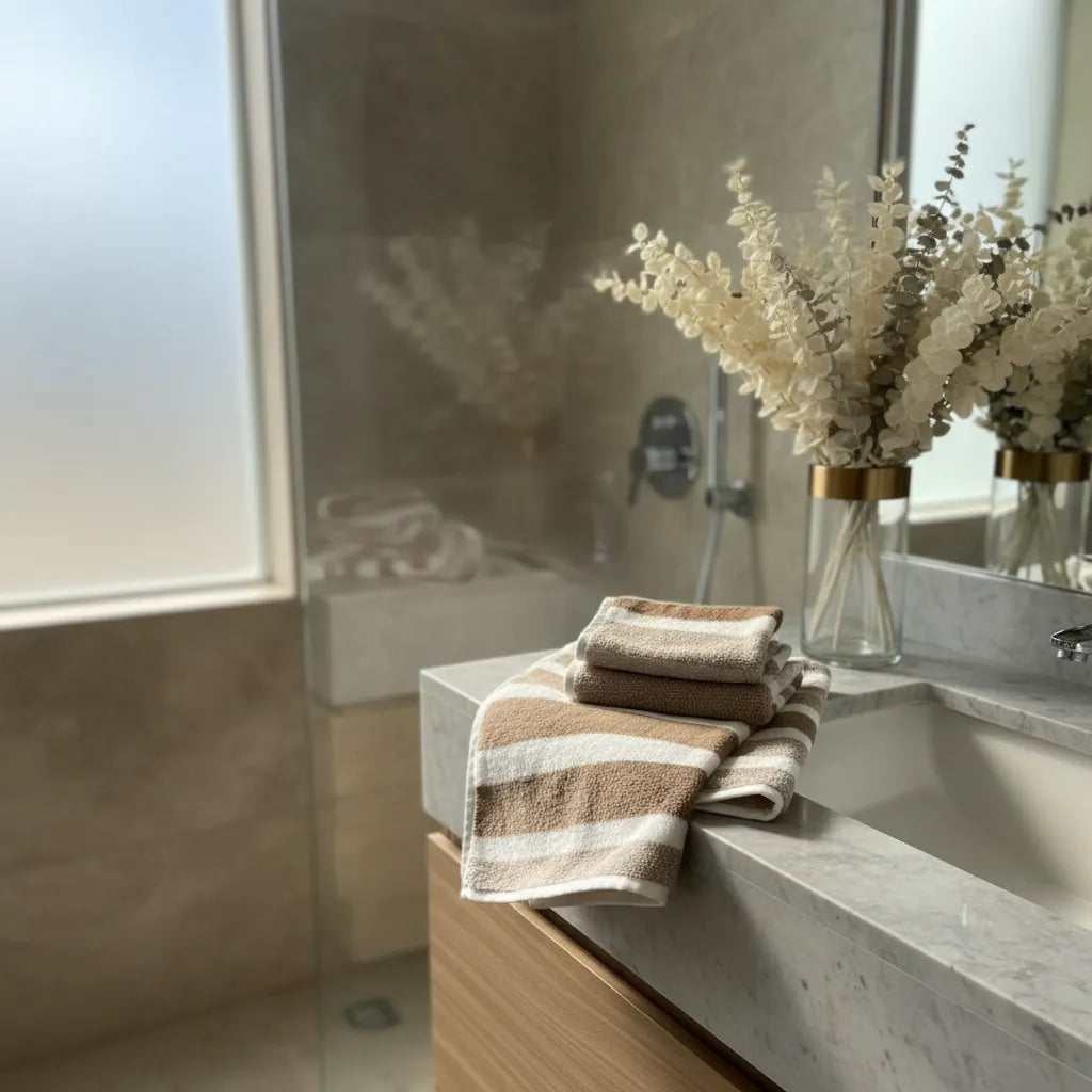 Set De Toallas Microfibra Premium Beige - 4 Piezas