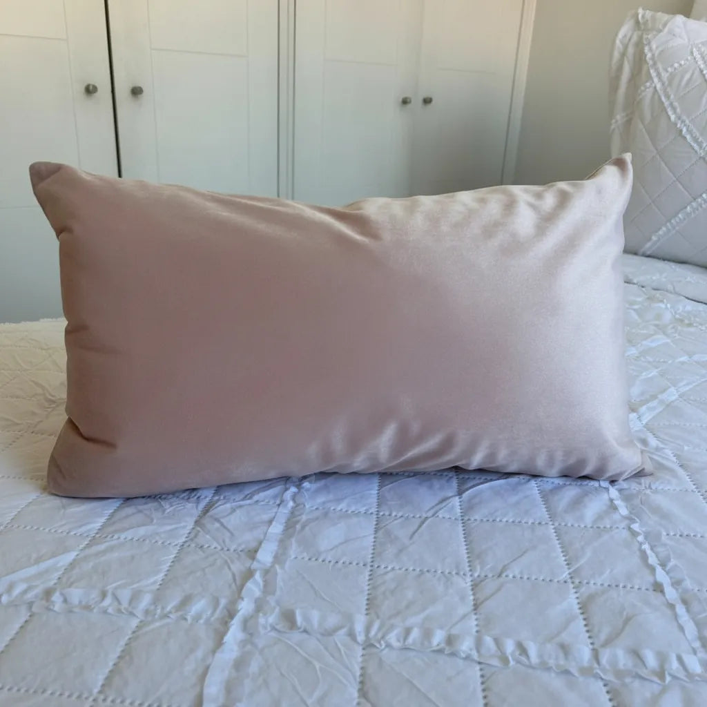 Funda de Cojín Rectangular Terciopelo 30×50 cm – Rosa Nude, Liso.
