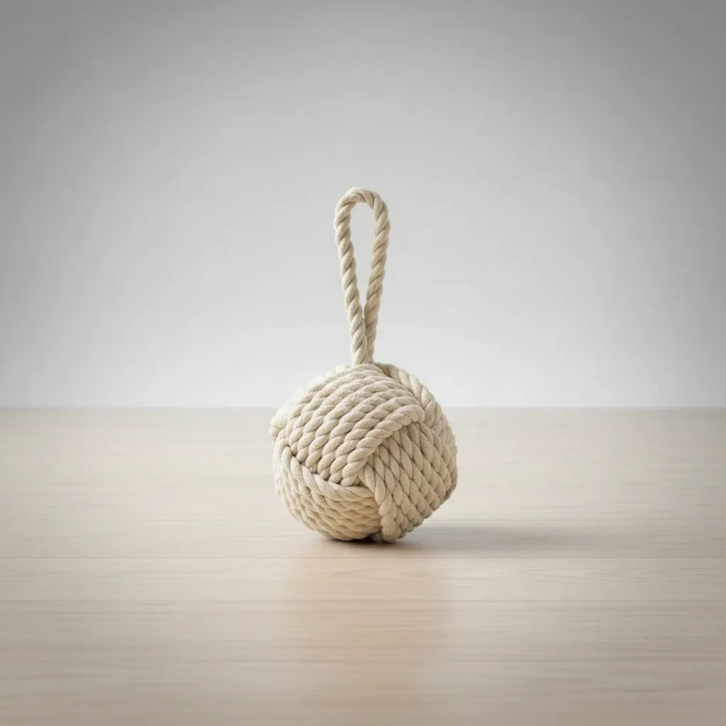 Tope de Puerta Decorativo de Yute · Bola Rústica (1,85 kg)