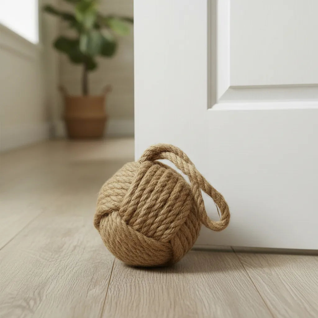 Tope de Puerta Decorativo de Yute · Bola Rústica (1,85 kg) B-I