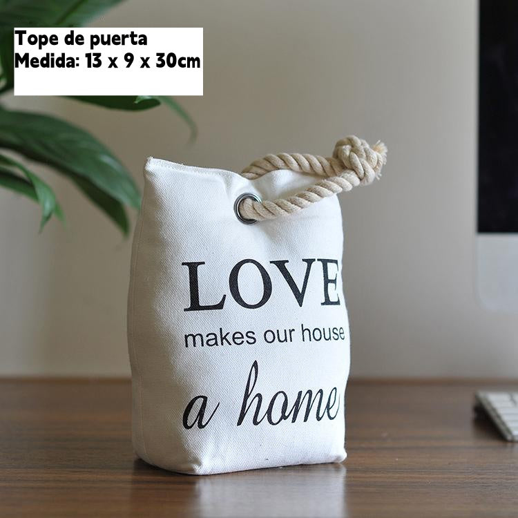 Tope de puerta decorativo, bolsa love