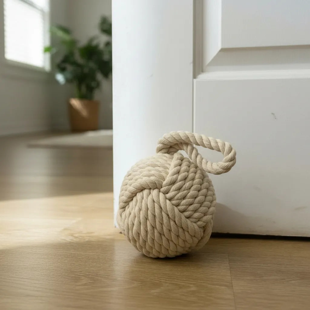Tope de Puerta Decorativo de Yute · Bola Rústica (1,85 kg)