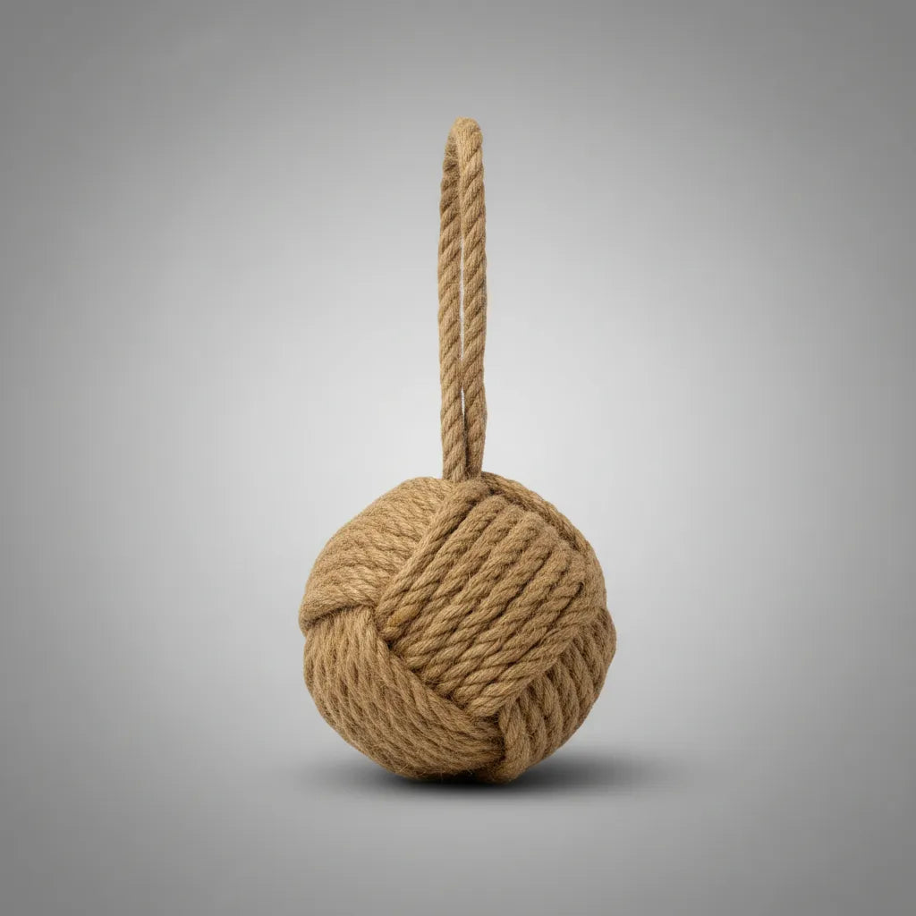 Tope de Puerta Decorativo de Yute · Bola Rústica (1,85 kg) B-I