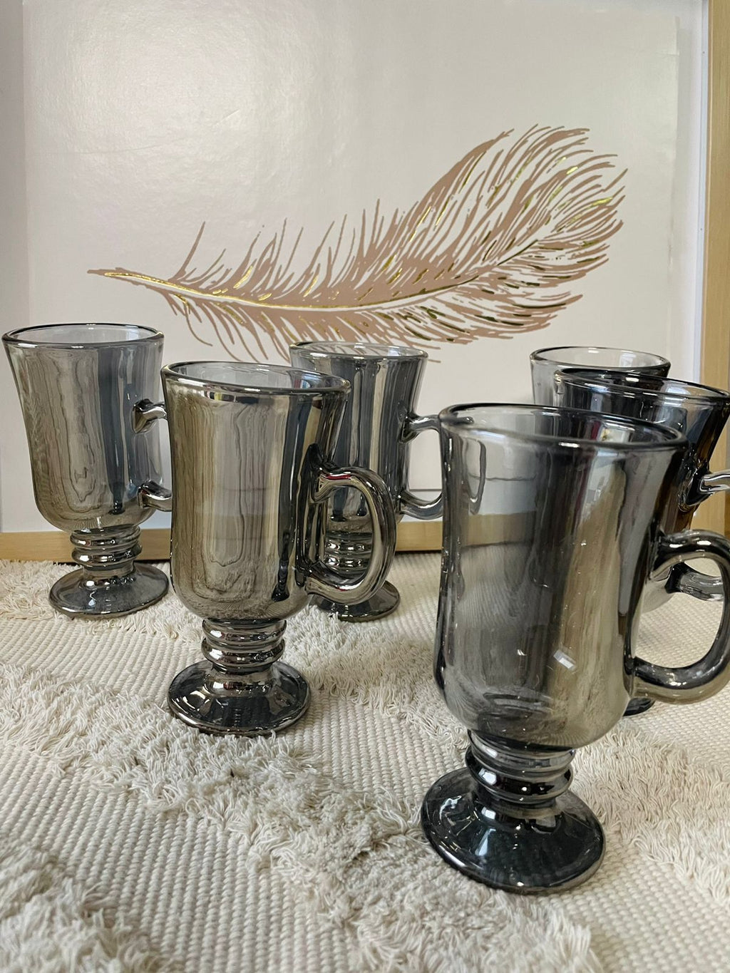 Juego de 6 vasos capuccino negro grande