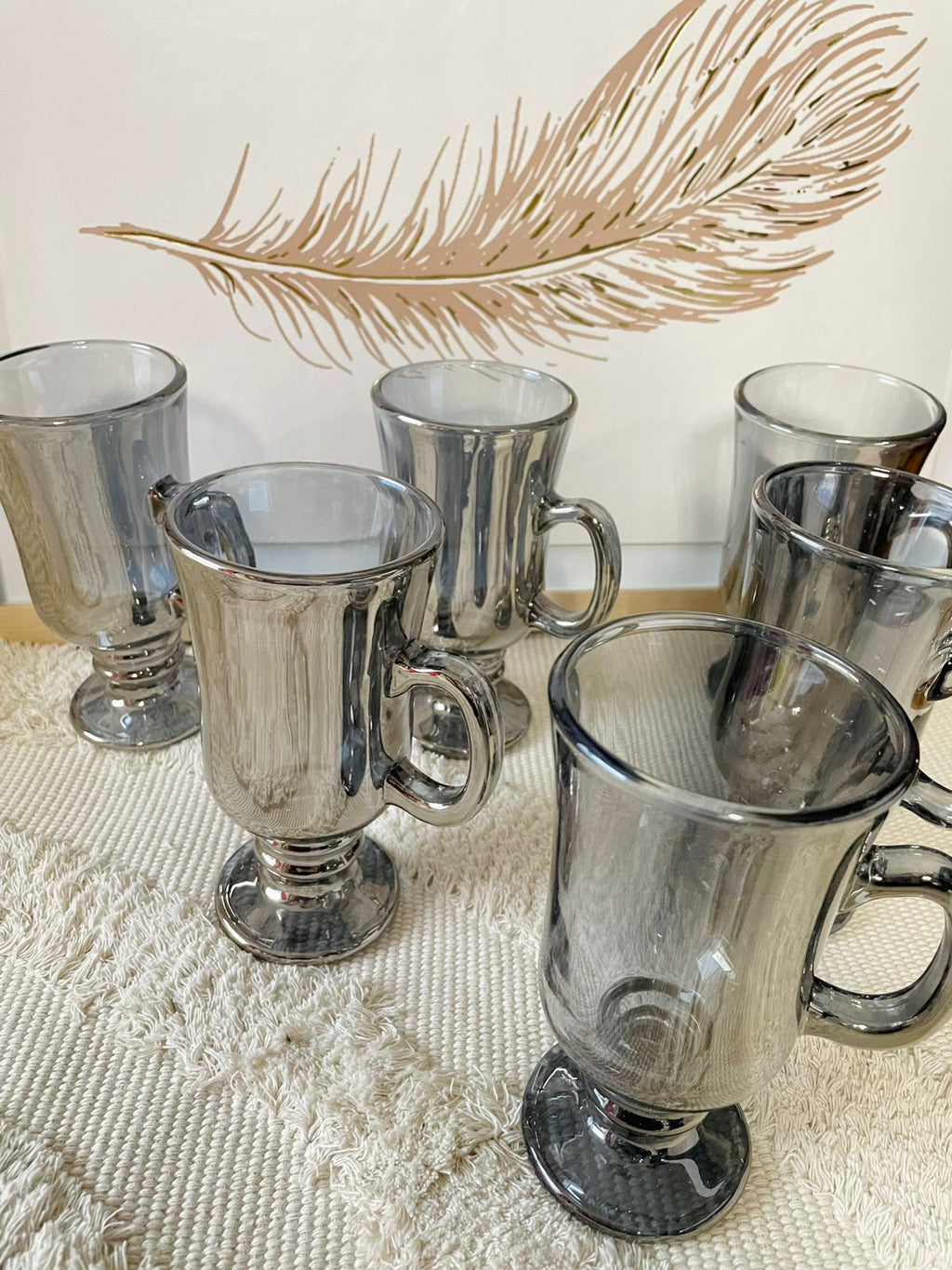 Juego de 6 vasos capuccino negro grande