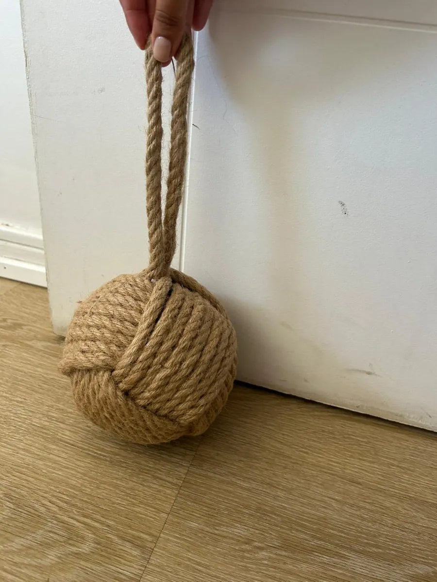 Tope de Puerta Decorativo de Yute · Bola Rústica (1,85 kg) B-I