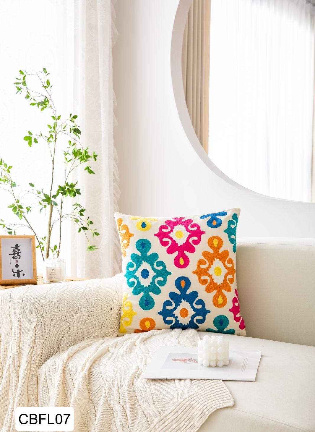 Fundas de cojines bordadas flores