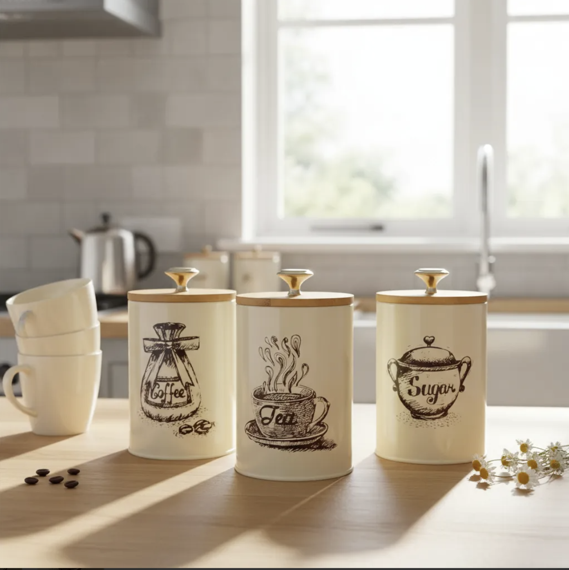 Descuento 20% Set de 3 canister de cocina