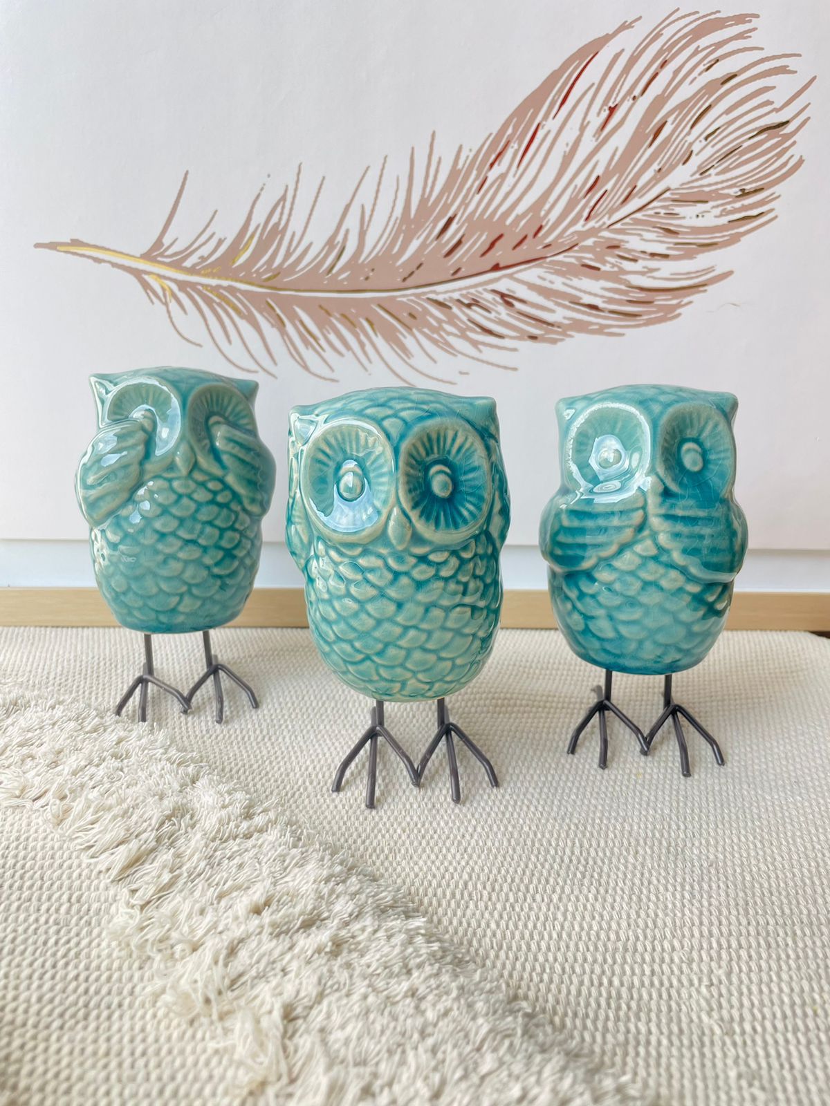 set de 3 búhos