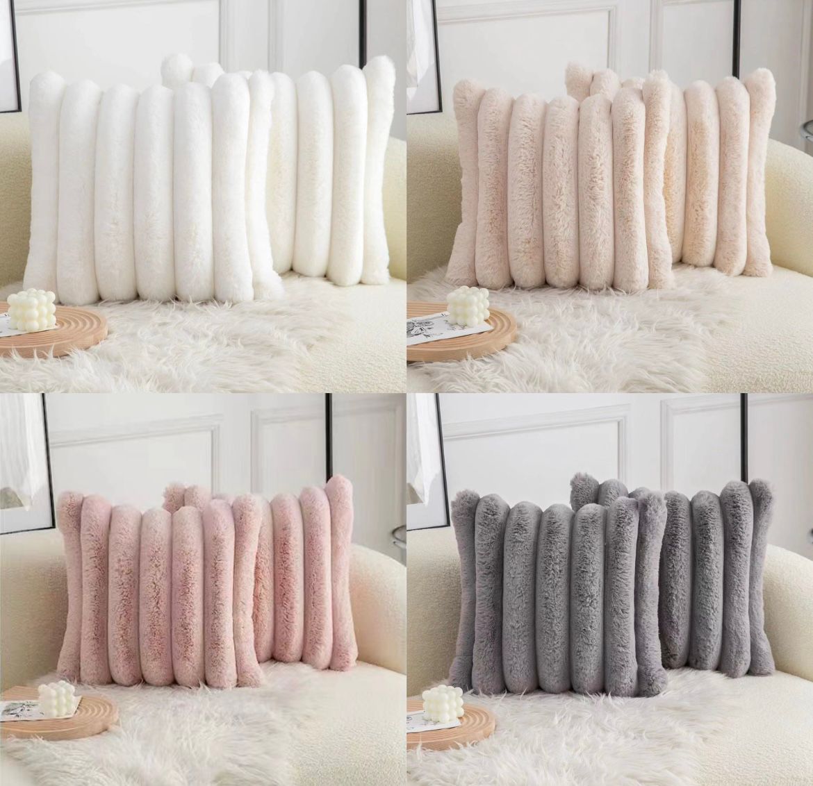 Funda de cojín extra suave rayas, 45x 45cm