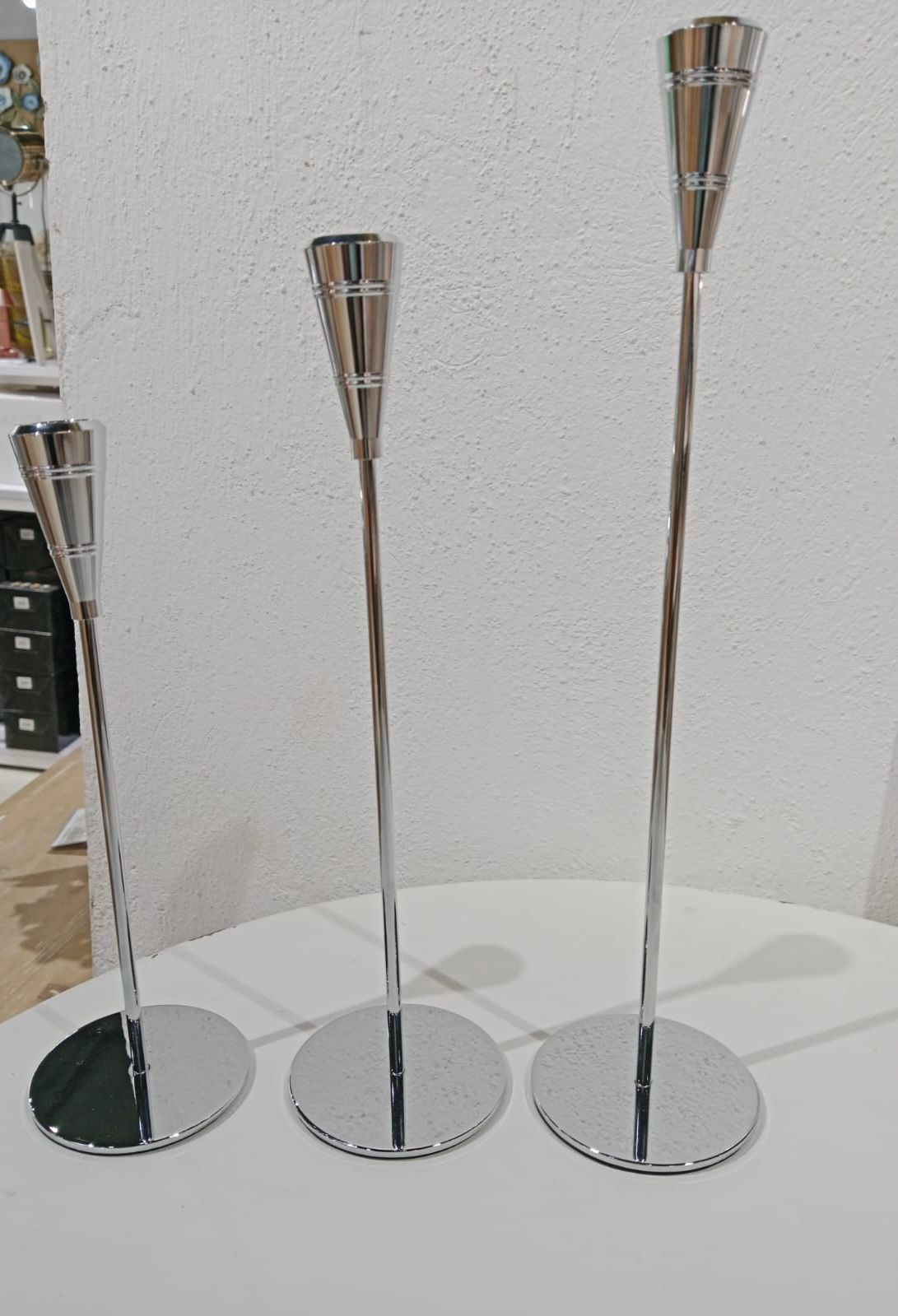 Set de 3 candelabros metálicos