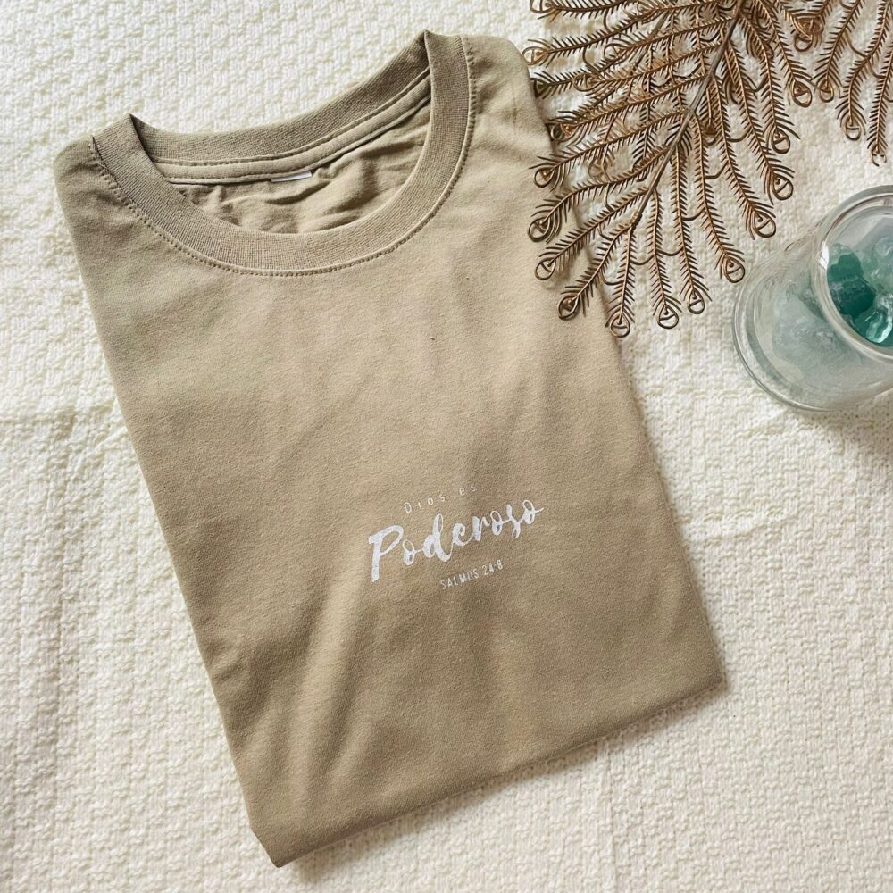 Polera Algodón, sublimada Dios es poderoso.. - Imagen 3