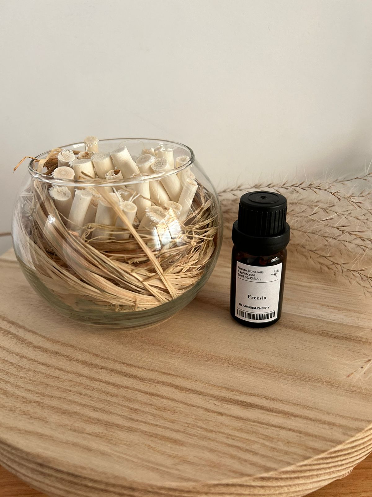 Copa de flores secas + aceite 10ml  freesia
