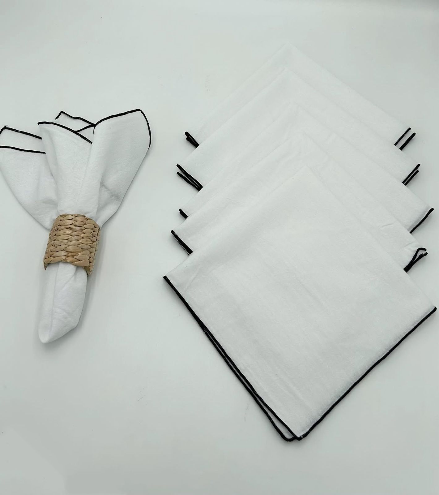 Set de  6 servilletas blancas 40x40cm en algodón